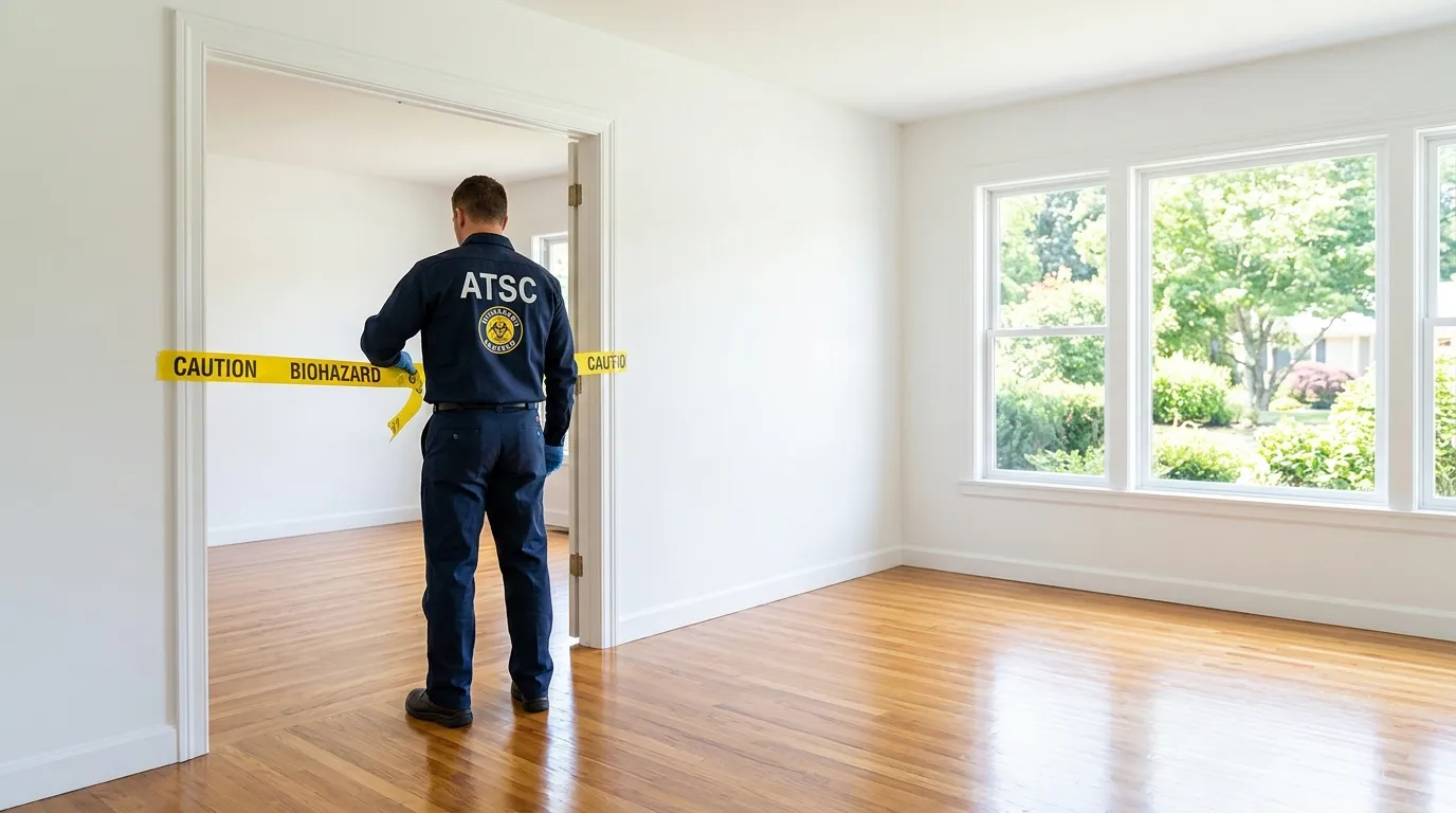 Certified biohazard cleanup crew performing Decomposition Cleanup in Bladensburg